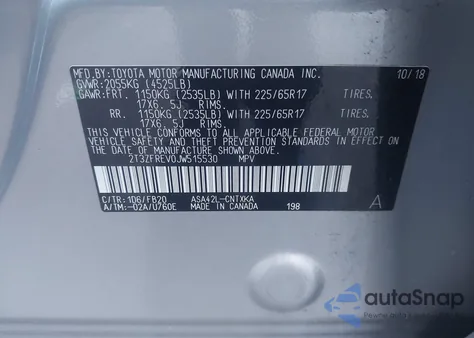 2018 Toyota Rav4 Le from USA, damaged, VIN 2T3ZFREV0JW515530